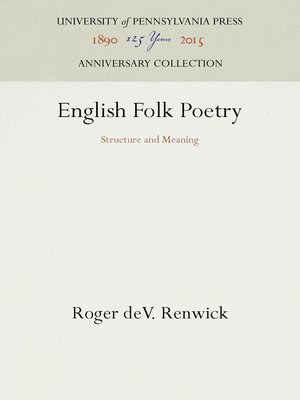 cover image of English Folk Poetry